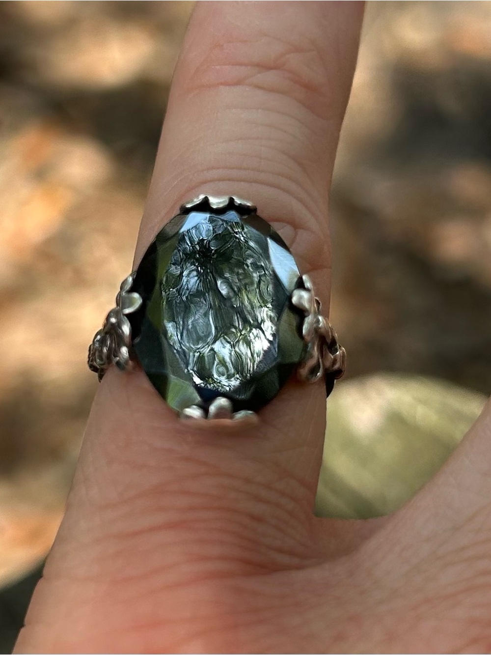 Clark and Coombs vintage hematite and sterling silver ring - size 5 1/2 - Picture 5 of 8
